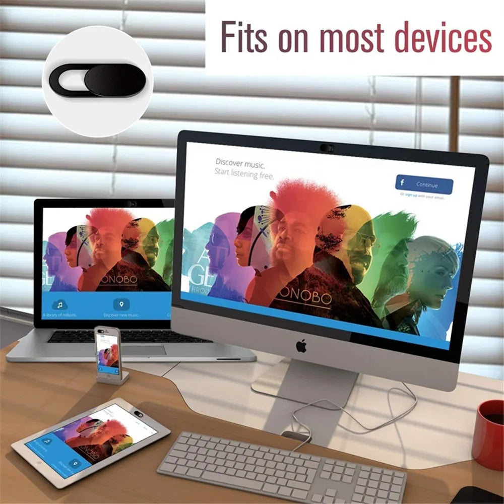 Privacy Webcam Cover — Sliding Camera Lens Protector for Laptops and Phones