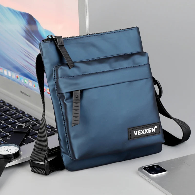 Men's PU Leather Messenger Sling Bag — Compact Crossbody Phone Pouch