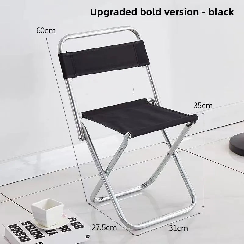 Folding Outdoor Fishing Chair — Portable Seat with Retractable Backrest