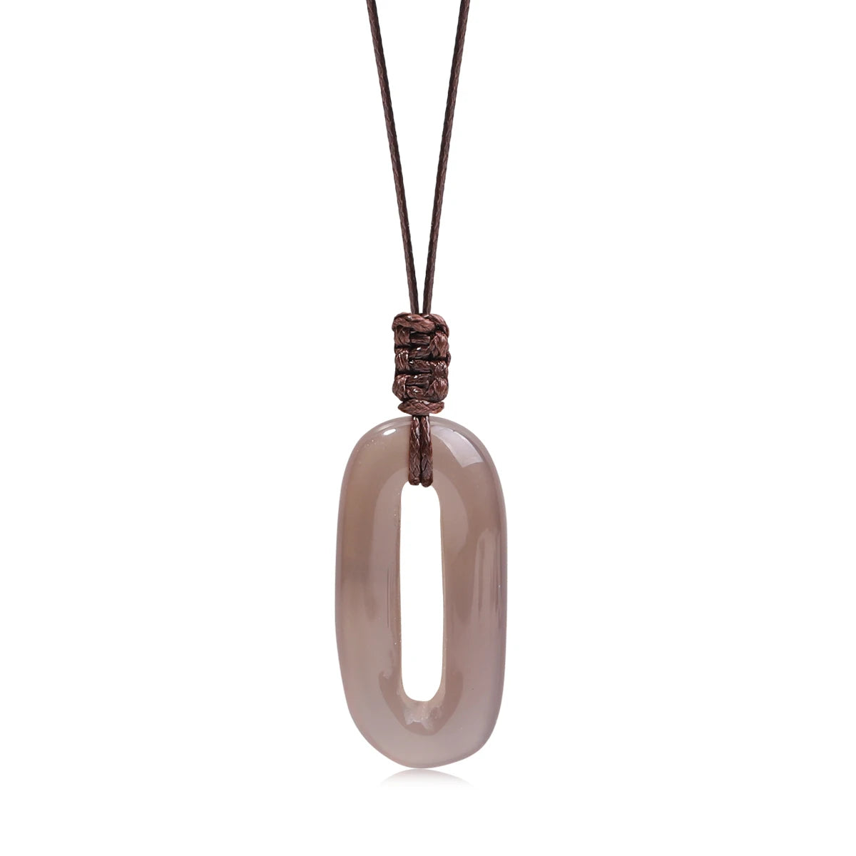 Natural Gemstone Circle Pendant — Ethnic Style Crystal Necklace