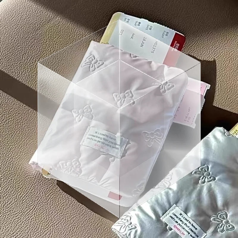 JETTING Bowknot Passport Cover — Elegant Butterfly Embroidery Travel Sleeve