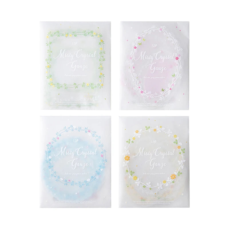 Transparent DIY Decorative Stickers — 12 Piece Set for Scrapbooking & Decor