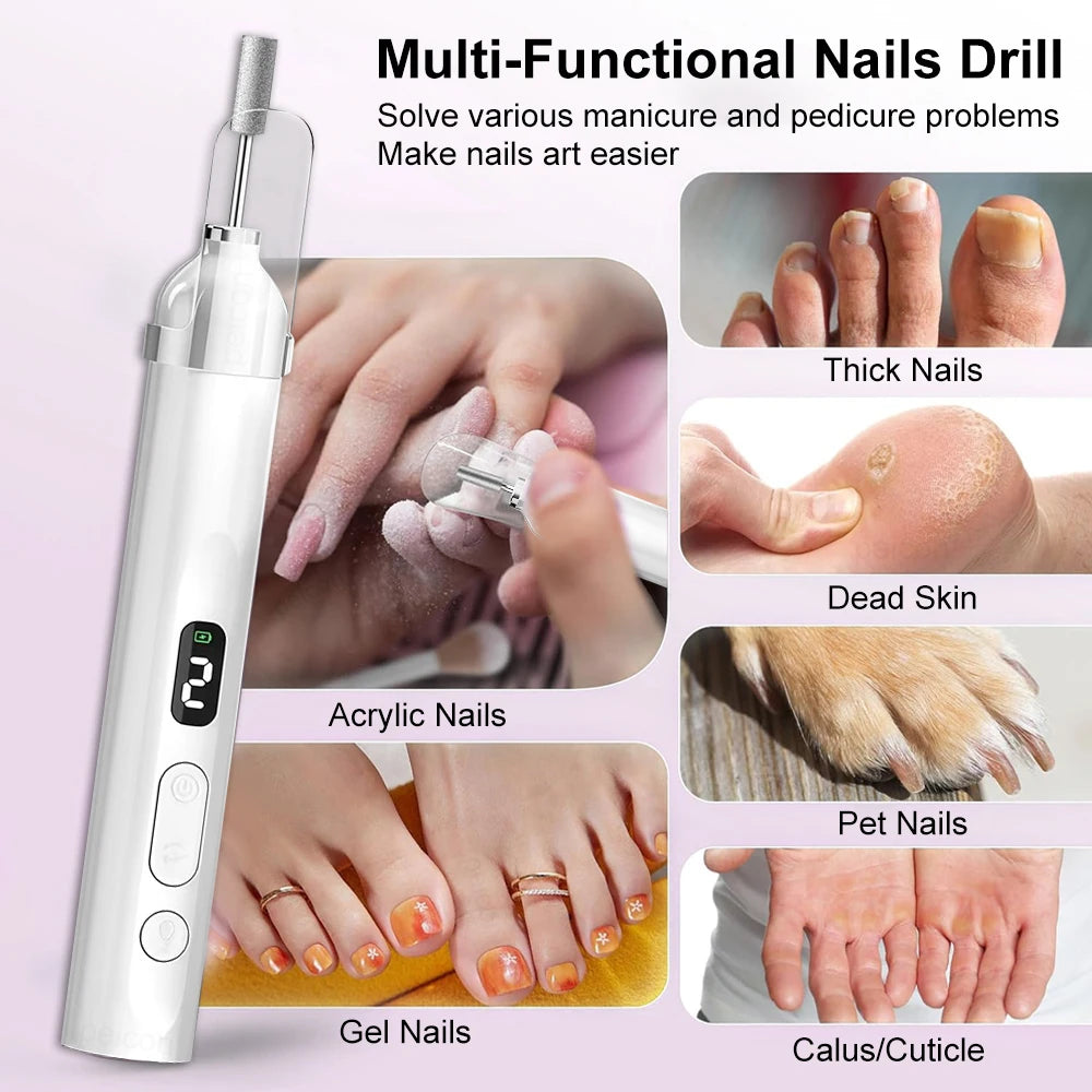 PEICON Electric Nail Drill Machine — Professional Manicure Kit with UV Lamp