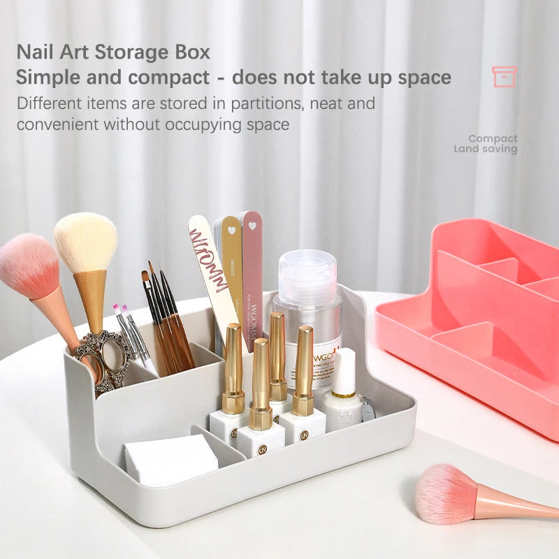 Nail Art Organizer Box — Multi-Purpose Storage Case for Cotton Pads & Tools