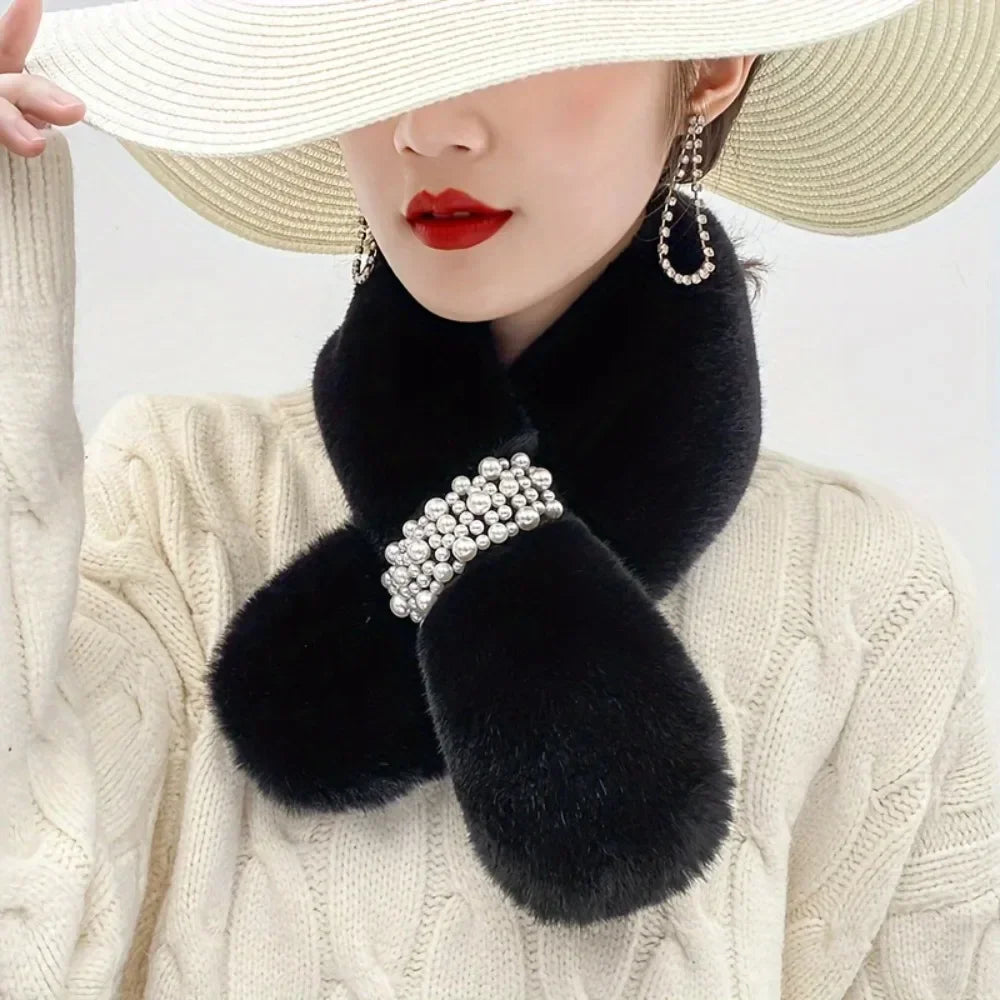 Faux Rabbit Fur Neck Scarf — Soft Plush Winter Warmer & Windproof Accessory