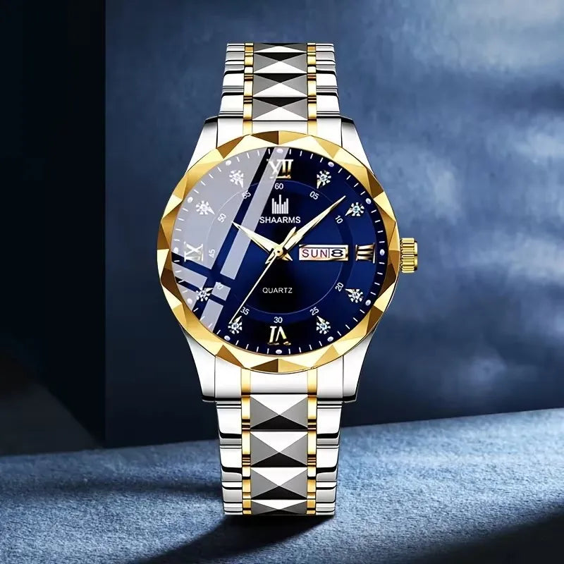 Men's Luxury Quartz Watch — Classic Business Style with Stainless Steel Strap
