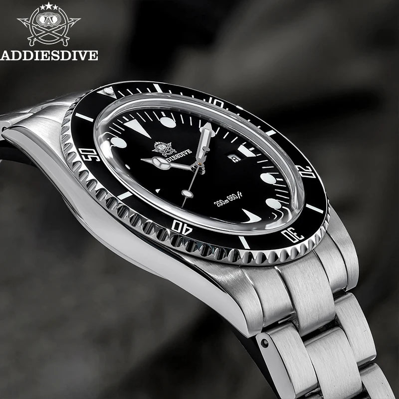 ADDIESDIVE Luxury Men's Diver Watch — Ceramic Bezel & Luminous Quartz