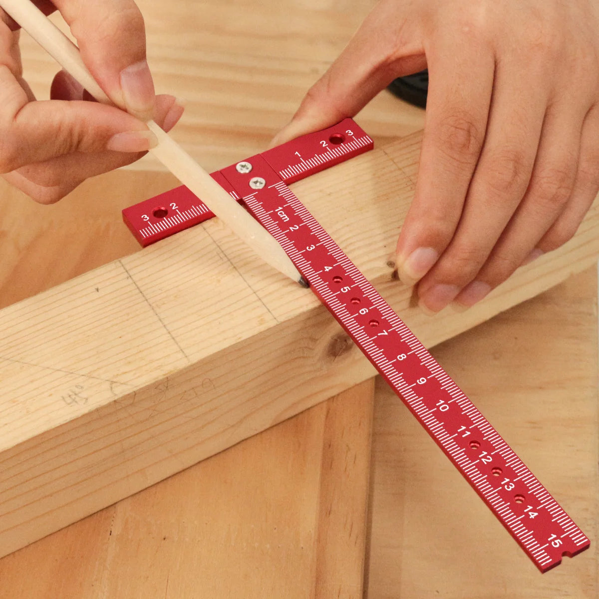 FNICEL Aluminum Alloy T-Square Ruler — Precision Drafting & Carpentry Tool