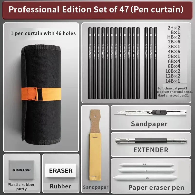 Professional Sketching Pen Set — Complete Art Supplies for Students