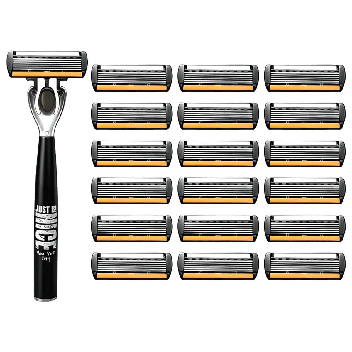 Men's Manual Safety Razor Set — 6-Layer Stainless Steel Blades with Aloe Vera