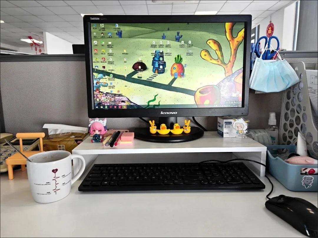 Sandy Rose Monitor Riser Stand — Ergonomic Desk Organizer for Office and Home