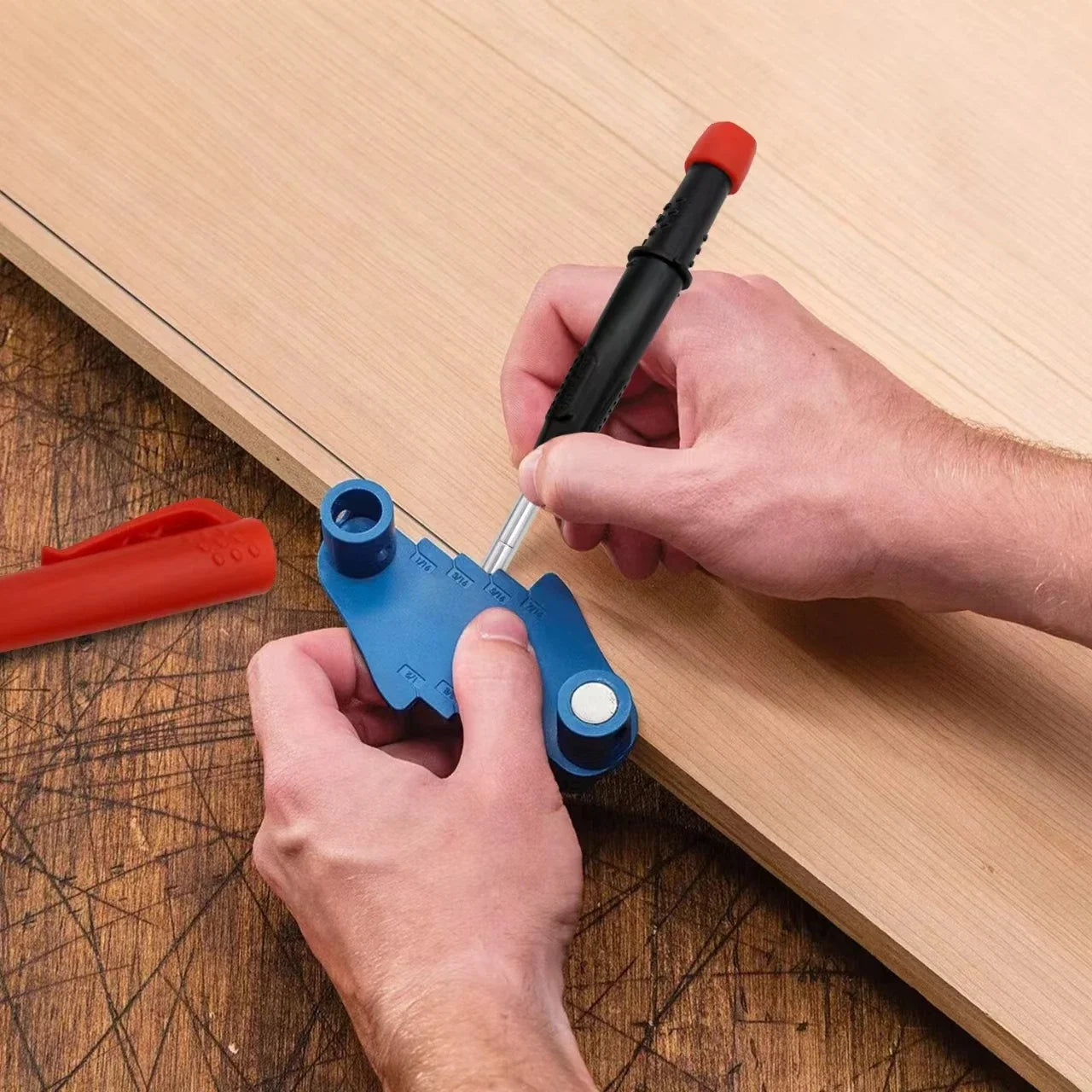 Solid Carpenter Mechanical Pencil — Integrated Sharpener & Woodworking Tool