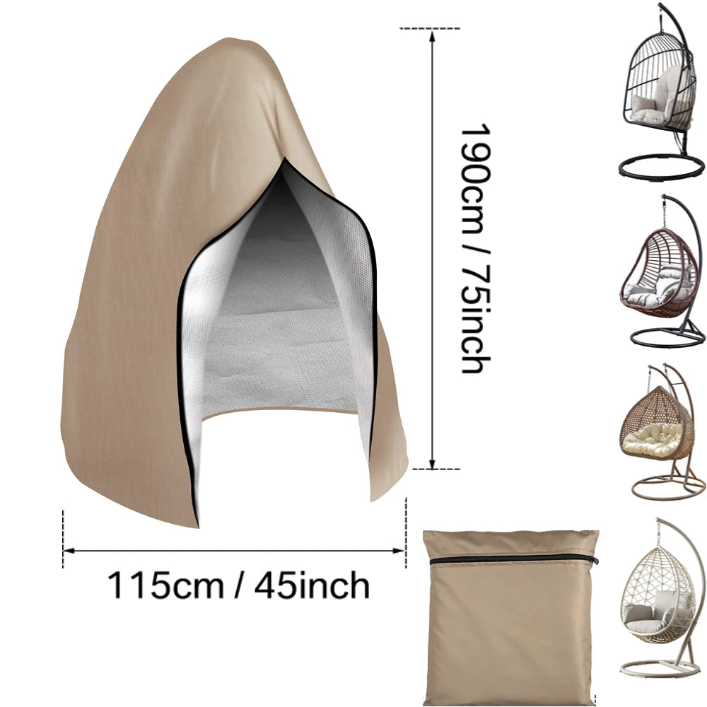 Patio Hanging Egg Chair Cover — Waterproof Heavy Duty Swing Seat Protector