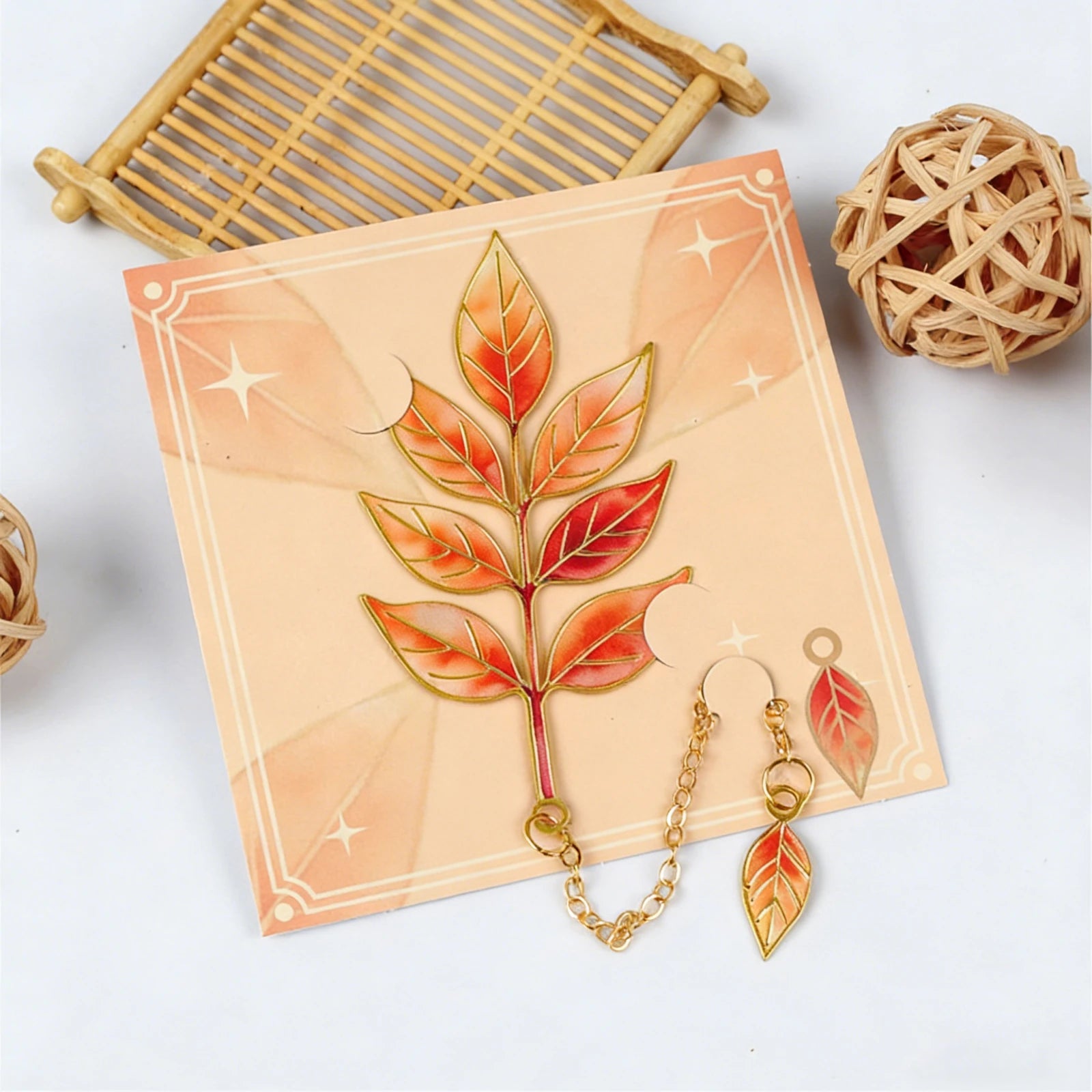 Tokulne Metal Leaves Bookmark — Elegant Stationery Gift for Readers