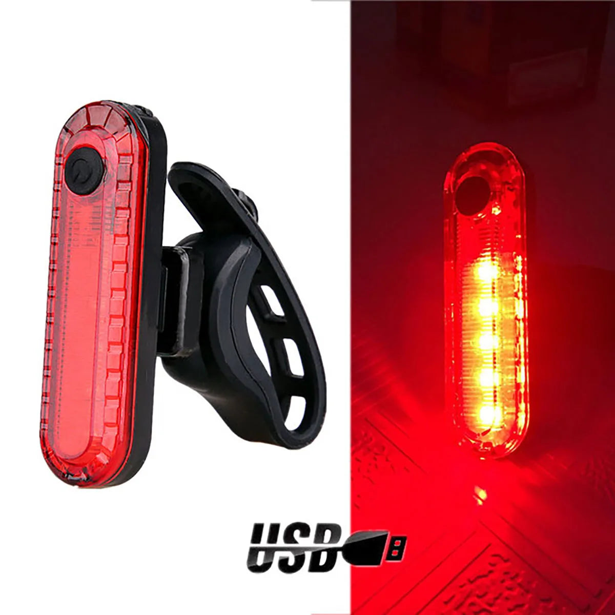 USB Rechargeable Rear Bike Tail Light — Ultra Bright LED Safety Light