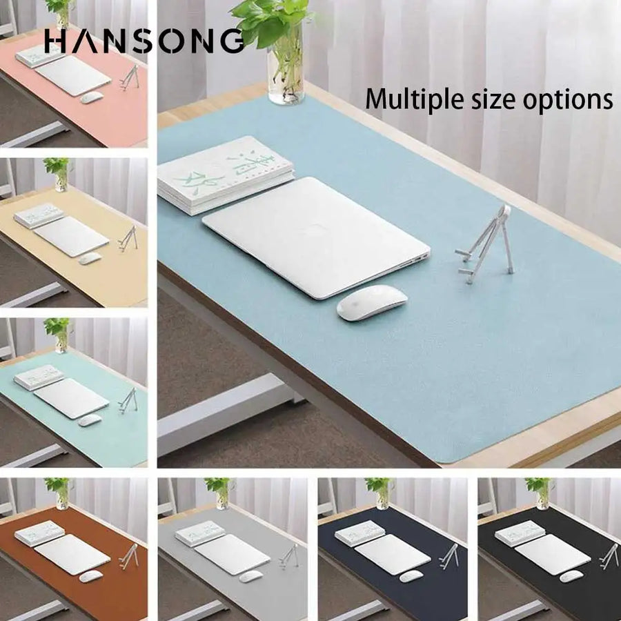 Hansong PU Leather Desk Mat — Waterproof Office & Gaming Mouse Pad