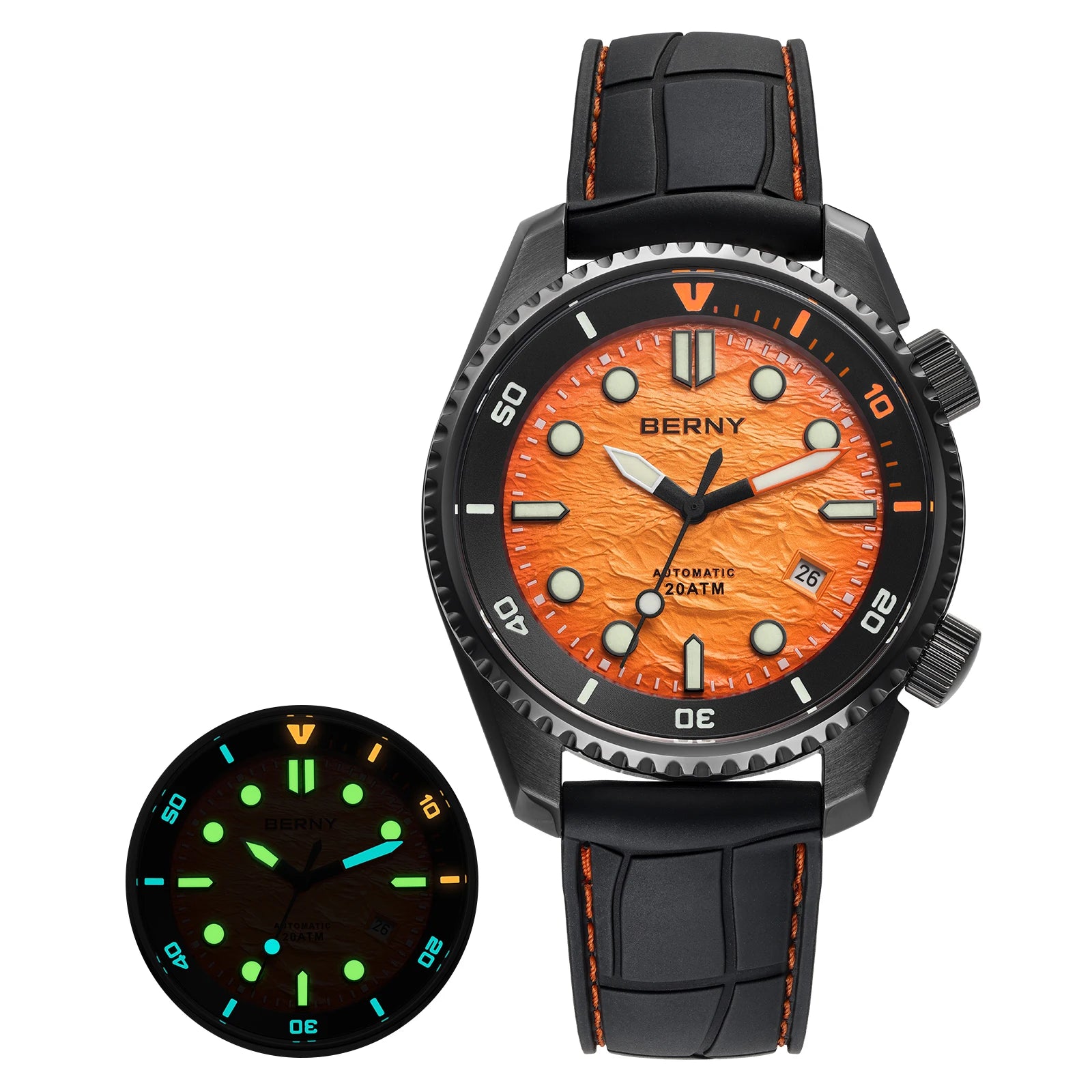 BERNY Automatic Diver Watch — Luxury Sapphire Crystal & 316L Steel