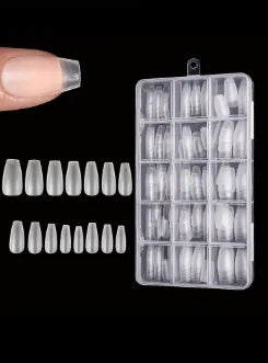 330pcs Short Almond Press-On Nails — Matte Gel Full Cover Tips, DIY Manicure Set