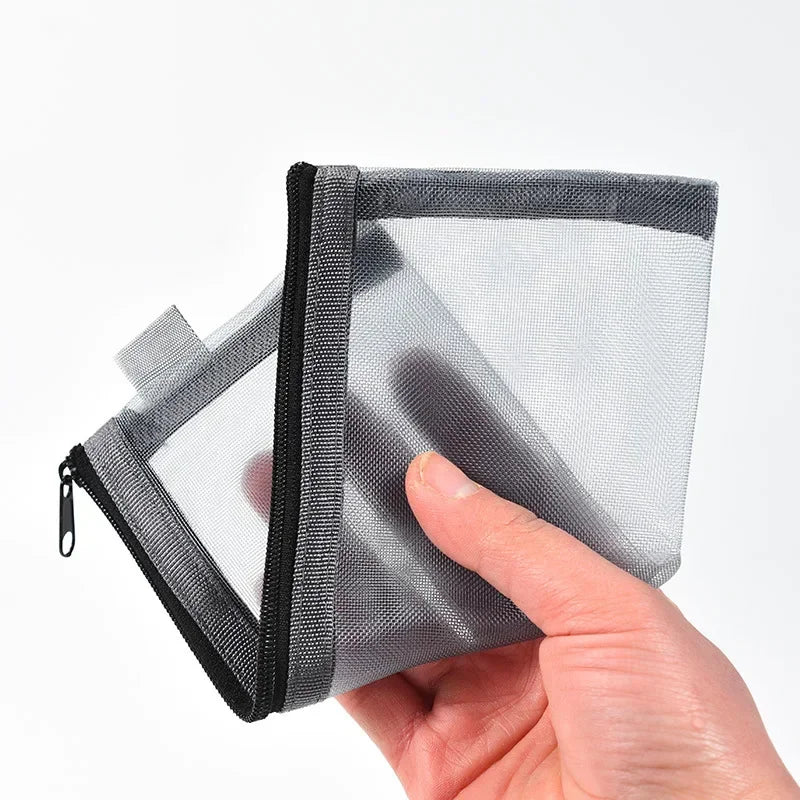 Portable Mesh Cosmetic Bag — Versatile Travel Organizer & Makeup Pouch