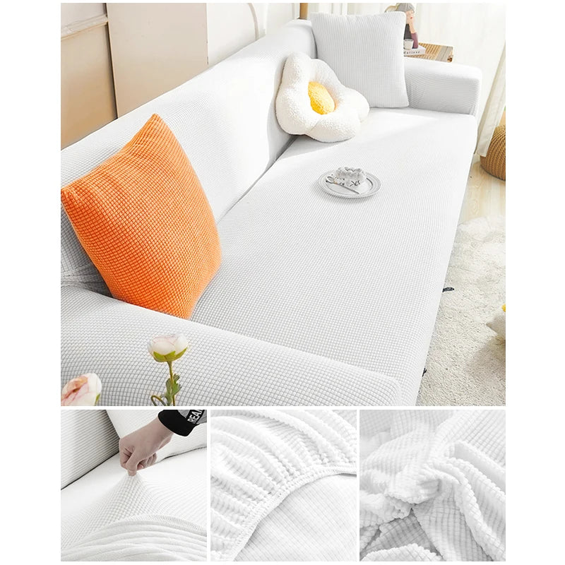 Elastic Jacquard Fabric Sofa Cover — Stretchable Slipcover for Living Room