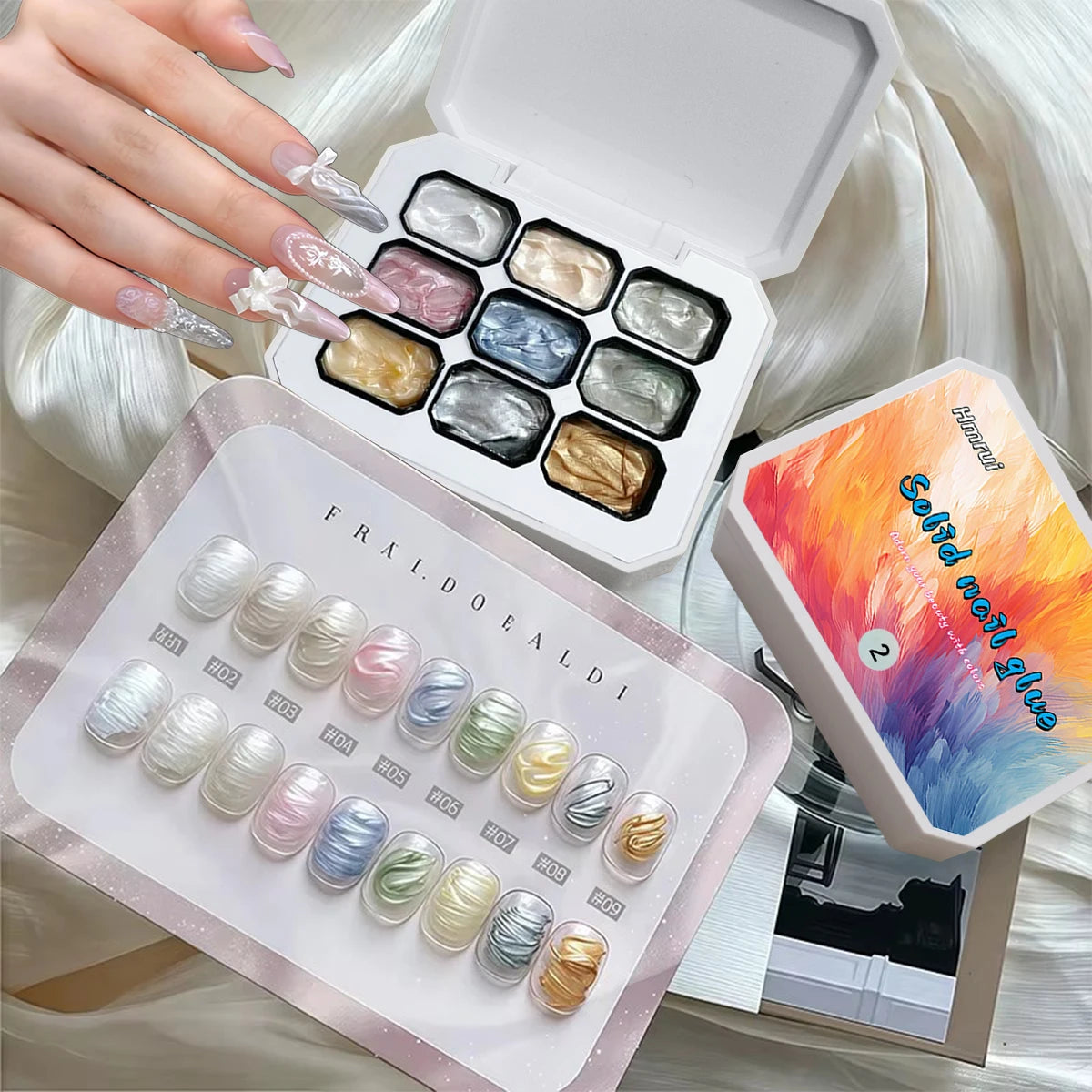 Pearl Gloss Solid Gel Nail Polish — 9 Color Set for Semi-Permanent DIY Art