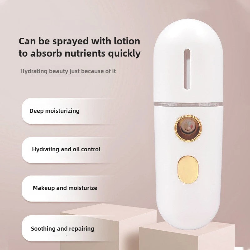 FUYAOZHISHANG Mini Portable Nano Facial Steamer — Hydrating Cold Spray Device