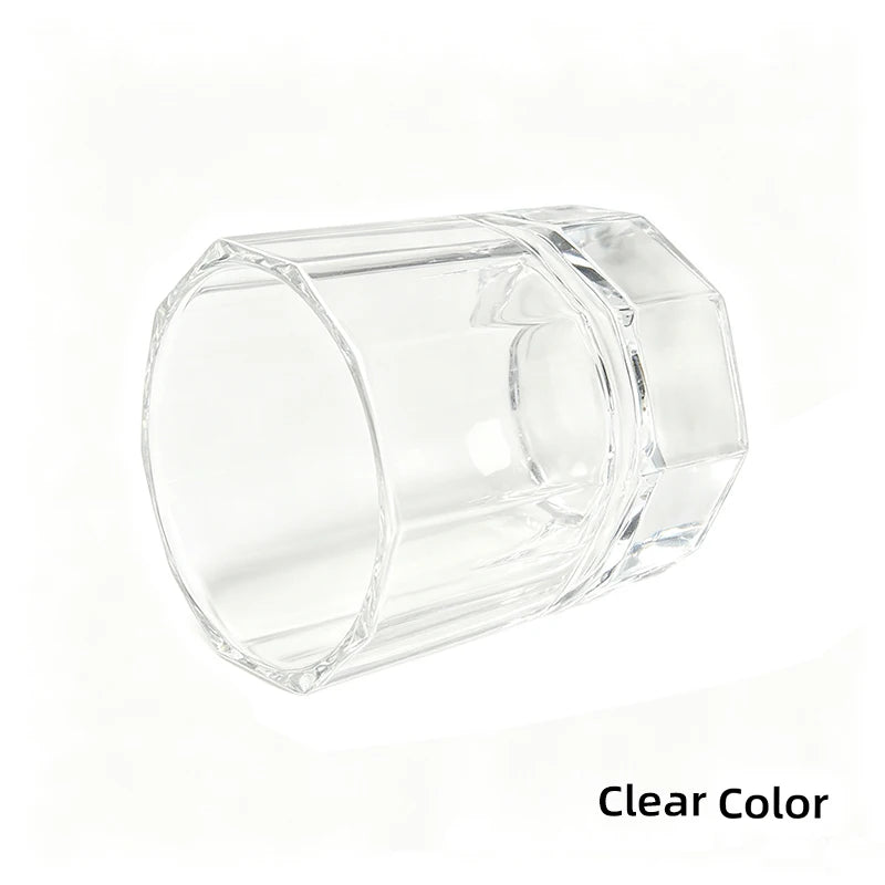 myaokue-up Octagonal Nail Art Cup — Crystal Liquid Container for Monomer