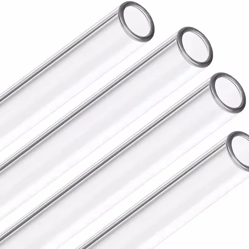Reusable Glass Straws with Bubble Ends — 5.5-Inch Borosilicate Set
