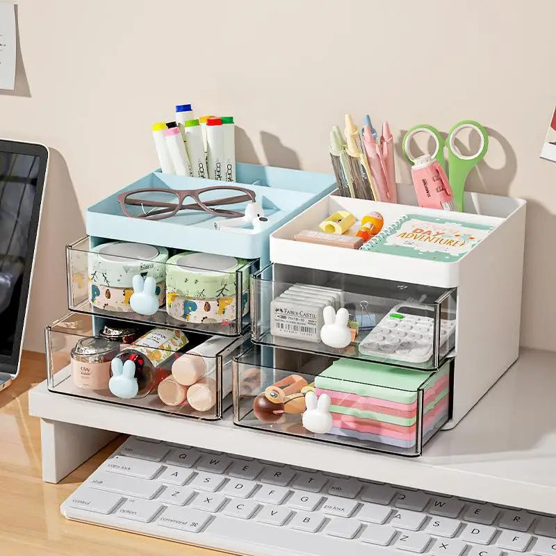 Compact Desktop Organizer — Multi-Purpose Storage Box with Drawer