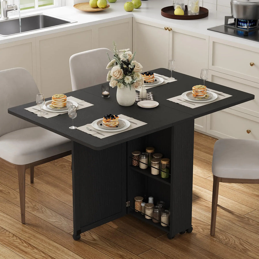 OUTWIND Folding Dining Table — Space-Saving Drop Leaf Design with Storage