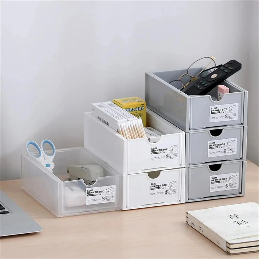 Stackable Desktop Storage Drawers — Versatile Organizer for Office & Cosmetics