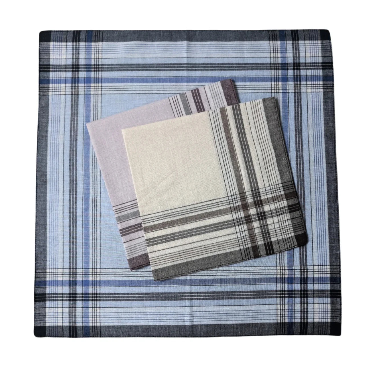 Vintage Satin Cotton Handkerchiefs — Soft Striped Design for Daily Use