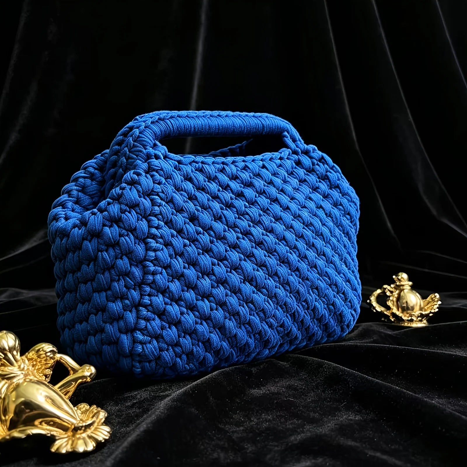 Handmade Crochet Woven Bag — Casual Summer Beach Clutch