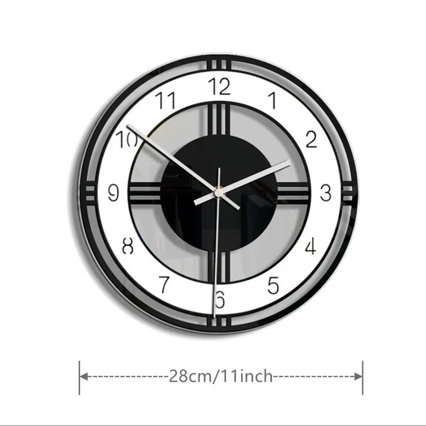Modern Acrylic Wall Clock — Silent Circular Timepiece for Home Decor