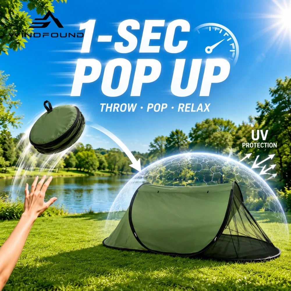 Portable Single-Person Camping Tent — Quick Automatic Setup with Mosquito Protection