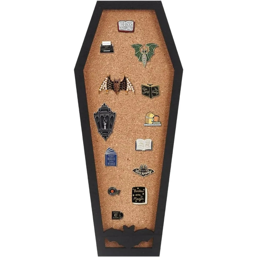 Coffin Bat Shaped Cork Board — Wall Mounted Pin & Brooch Display