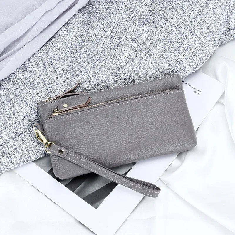 macroupta Women's Leather Wristlet Clutch — Multi-Pocket Smartphone Wallet
