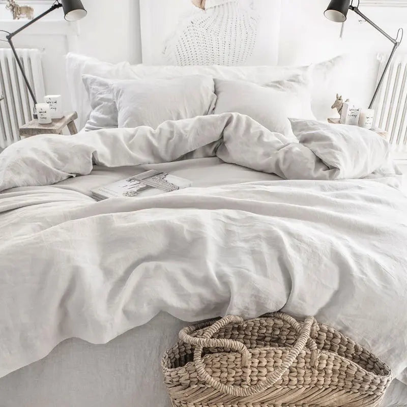 Pure Linen Bed Sheet Set — Breathable 4-Piece Flax Bedding Collection