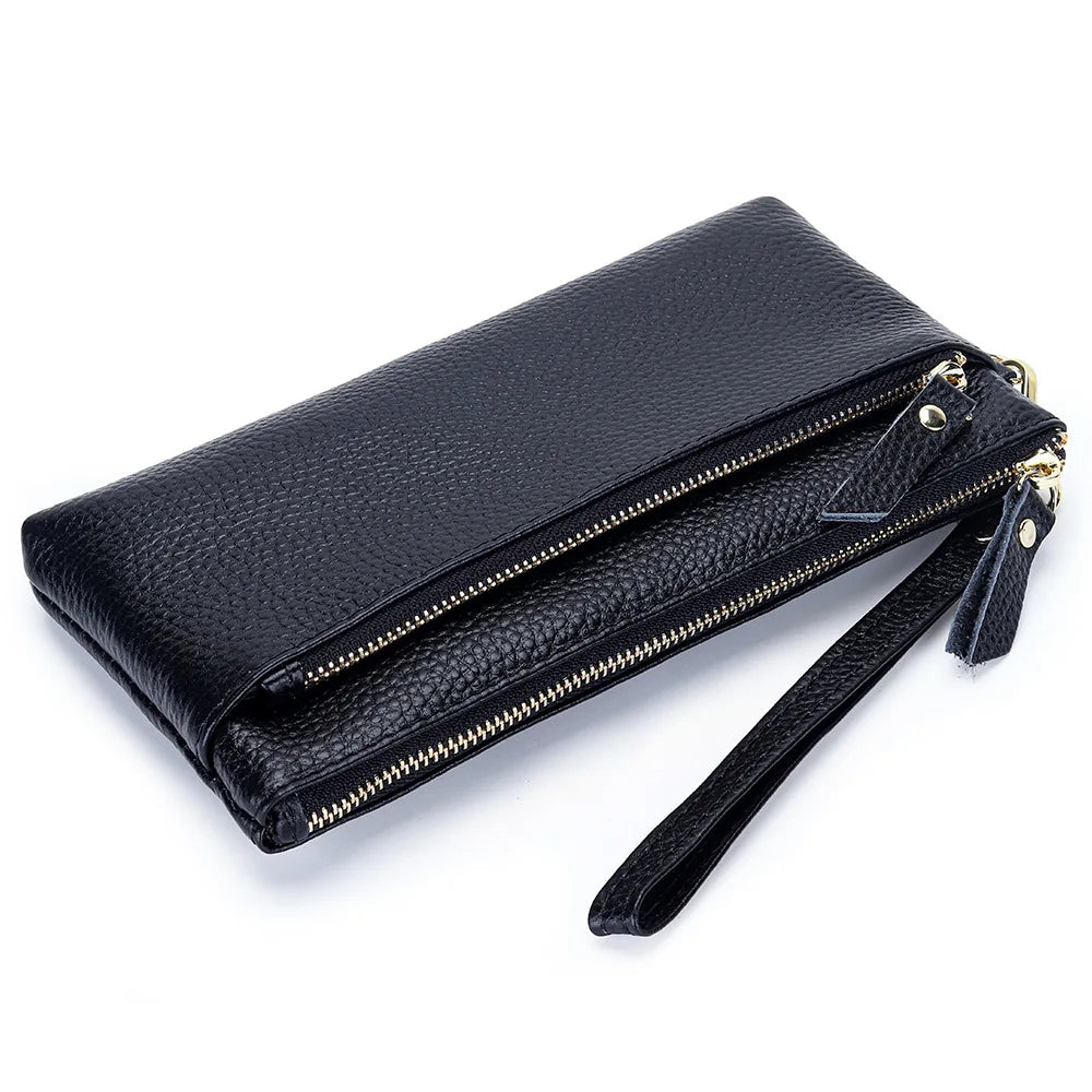 macroupta Women's Leather Wristlet Clutch — Multi-Pocket Smartphone Wallet