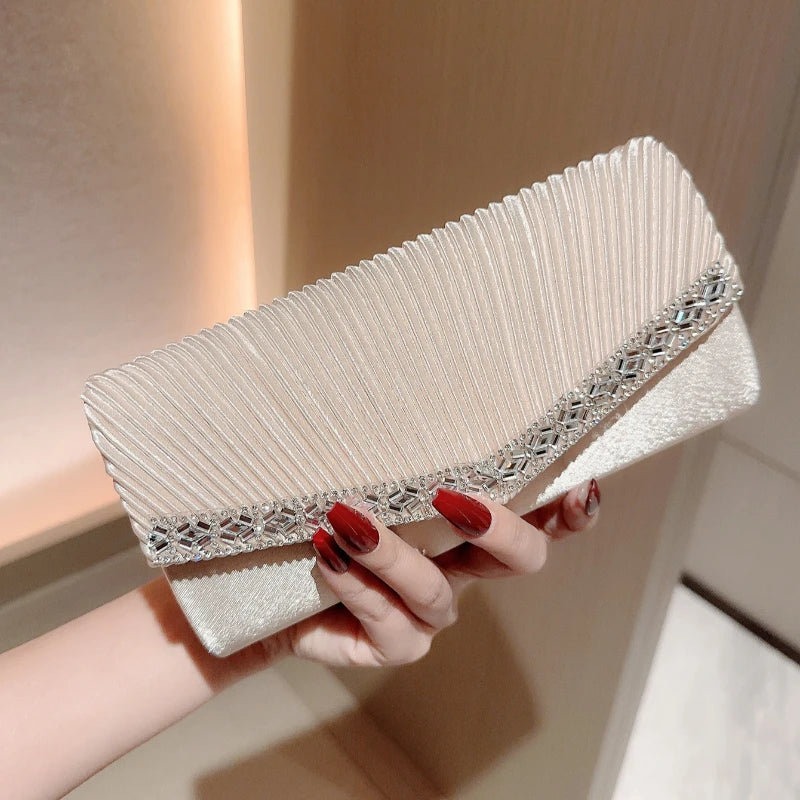 dawndesslo Elegant Evening Clutch — Sequined Party Handbag with Chain