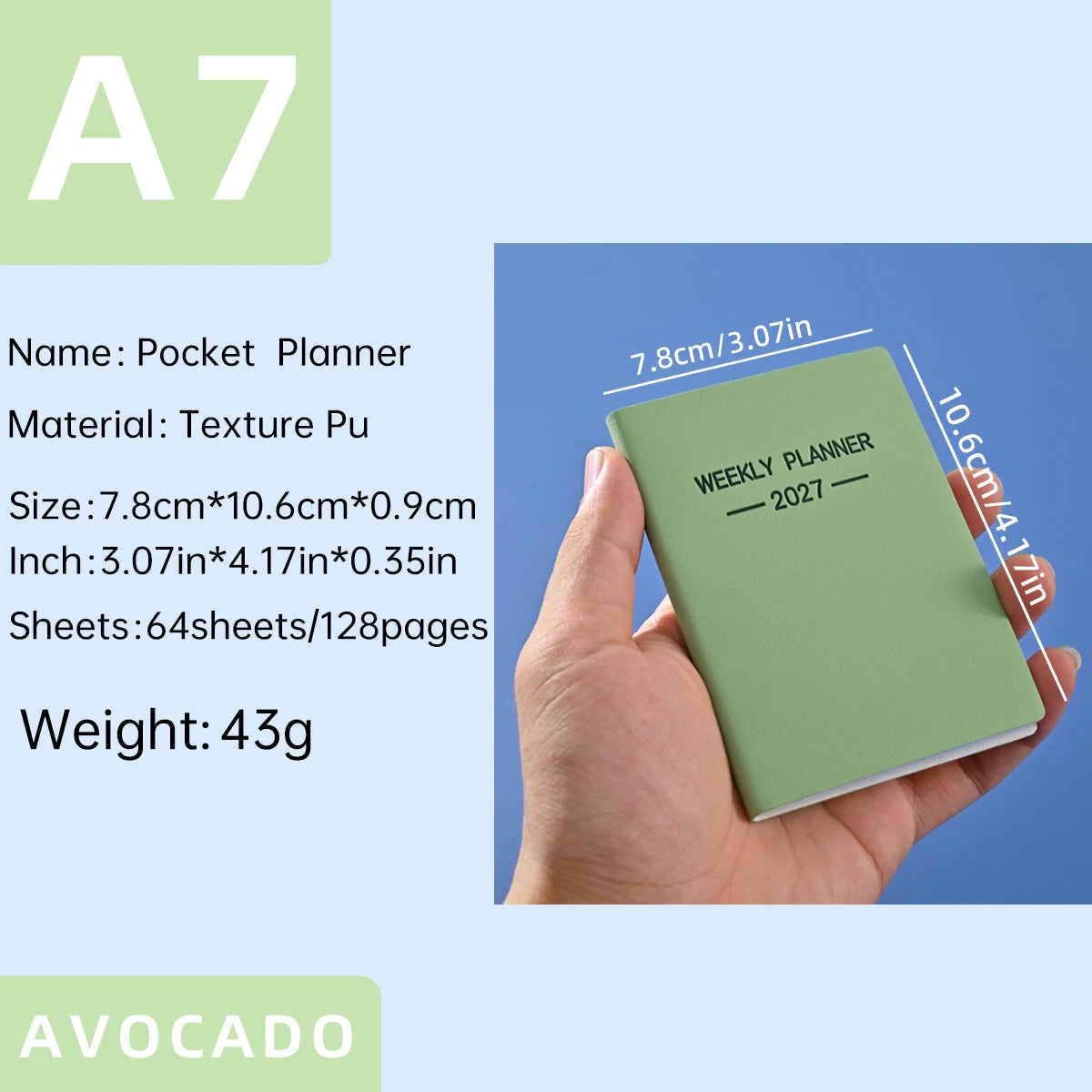 A7 Mini Weekly Planner — Minimalist Pocket Journal with Morandi Cover