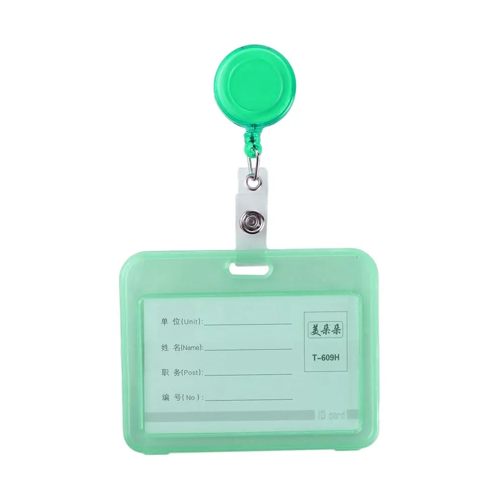 Retractable Badge Holder & Transparent Card Cover — Secure ID Protector