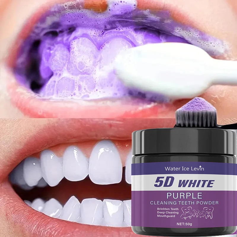Water Ice Levin Purple Tooth Cleaning Powder — Deep Cleaning & Polishing