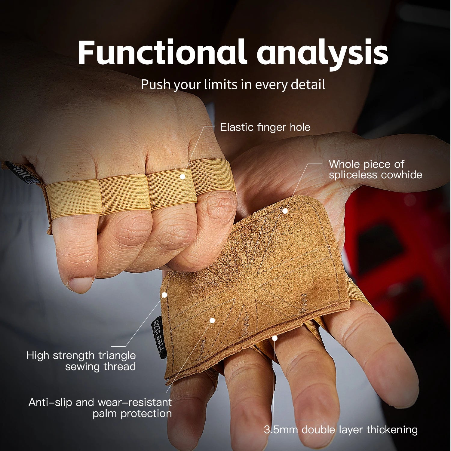 Leather Weight Lifting Training Gloves — Palm Protection for Fitness & Gymnastics