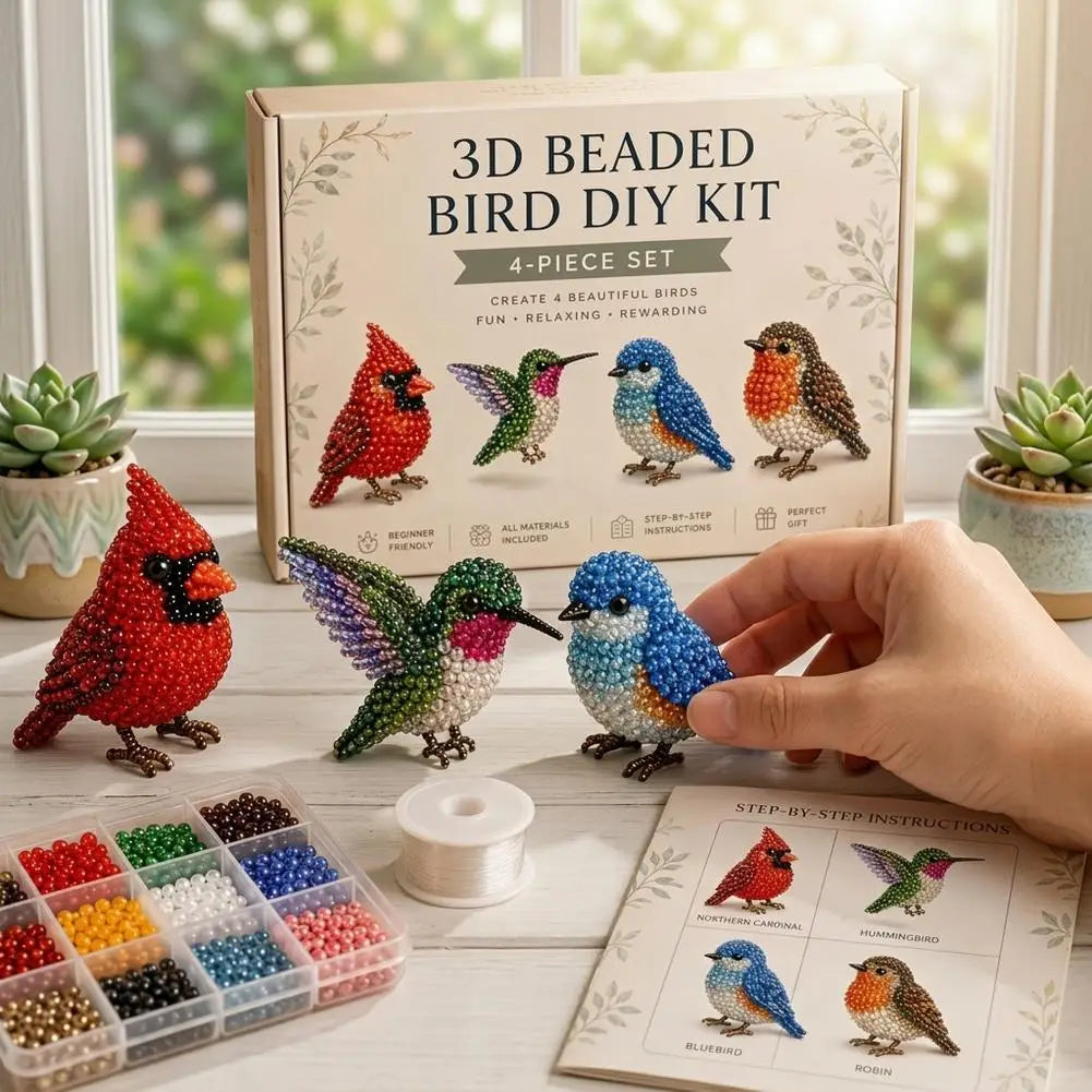 3D Beaded Animal Craft Kit — DIY Handmade Miniature Decor Set