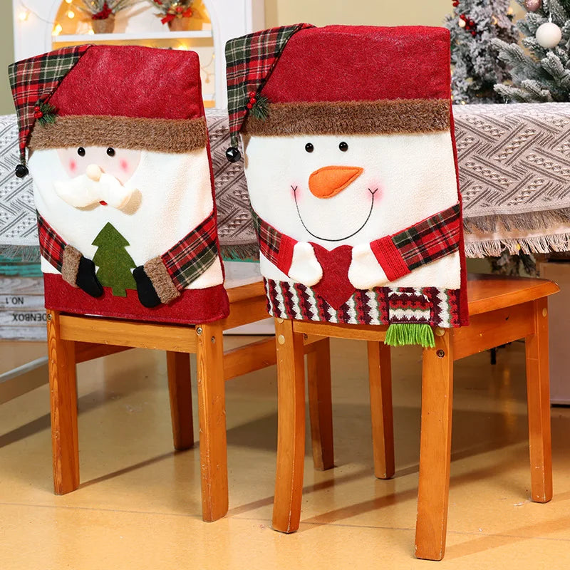 Christmas Character Dining Chair Covers — Festive Holiday Decor for Home & Office
