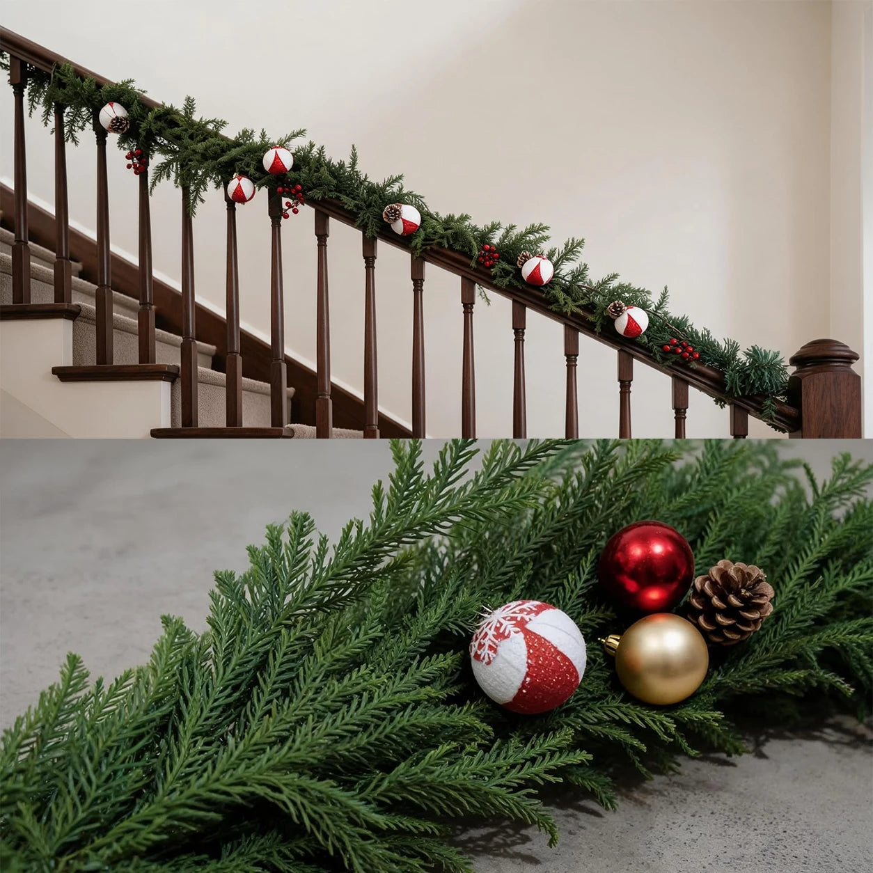 ANIXOL Artificial Cedar Garland — Realistic Faux Evergreen Holiday Decor