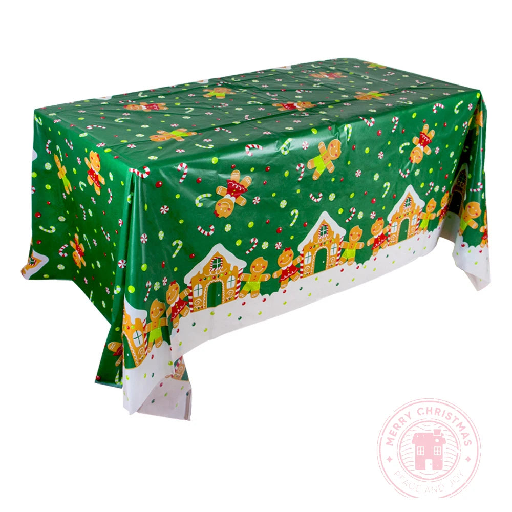 Seasonal Pattern Tablecloth — Festive Holiday Decoration for Parties