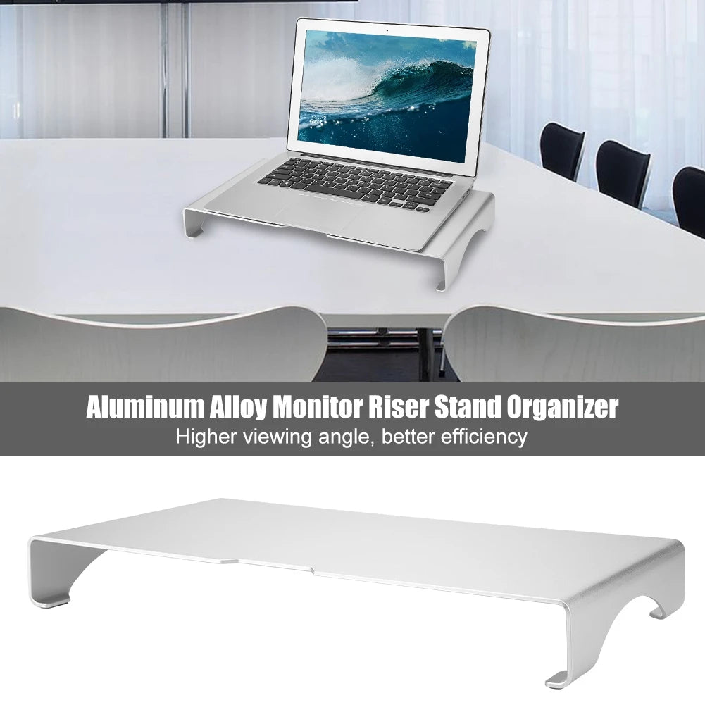 VBESTLIFE Aluminum Monitor Riser — Ergonomic Desk Stand for Laptops and Screens