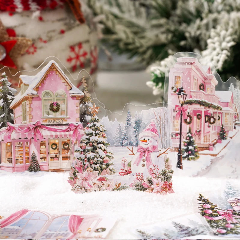 Christmas Atmosphere Stickers — 15pc DIY Scrapbook & Journal Supplies